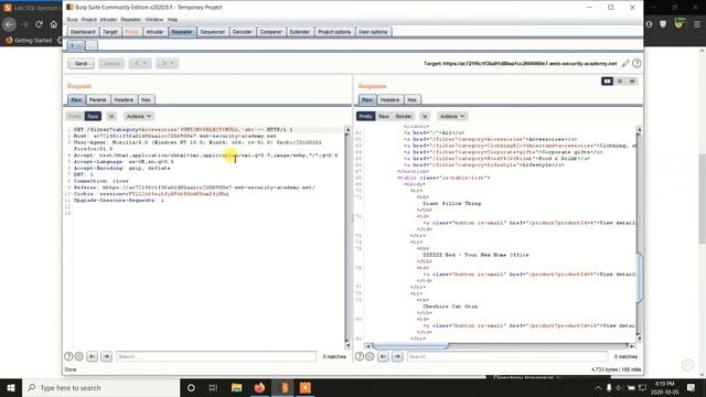 SQL injection UNION attack, retrieving multiple values in a single column. смотреть онлайн