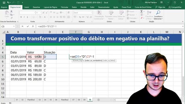 Como Transformar o Positivo do Débito em Negativo na Planilha - Excel para Contadores смотреть онлайн