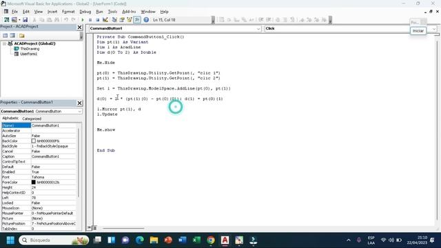 Mirror con VBA en AutoCAD смотреть онлайн