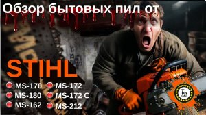 Обзор новинок бытовых бензопил  STIHL. Штиль MS - 162, MS - 172, MS-172C, MS - 182,  MS-212