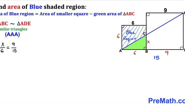 Find area of the Blue shaded region | Two squares | Important Geometry skills explained смотреть онлайн