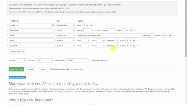 Generating Fake Data for SQL Tables using Mockaroo смотреть онлайн