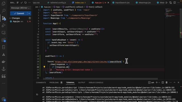 ReactJS Word App From Scratch - 6 - How to call api in React JS смотреть онлайн