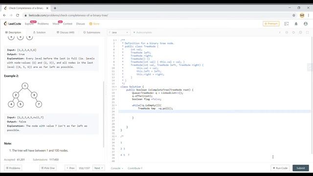 Leetcode 958 | Check Completeness of a Binary Tree (Java Solution Explained) смотреть онлайн