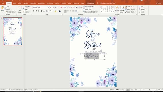 Design Wedding Invitation Card in PowerPoint | Floral Wedding Invitation in PowerPoint | Invitation смотреть онлайн