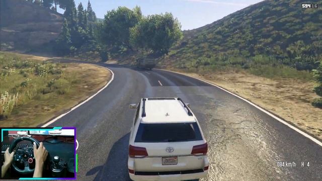 I drove the Legendary Toyota Land cruiser in GTA V with Steering wheel. смотреть онлайн
