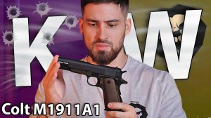 Страйкбольный пистолет KJW Colt M1911A1 (6 мм, Gas, GBB, олива) видео обзор