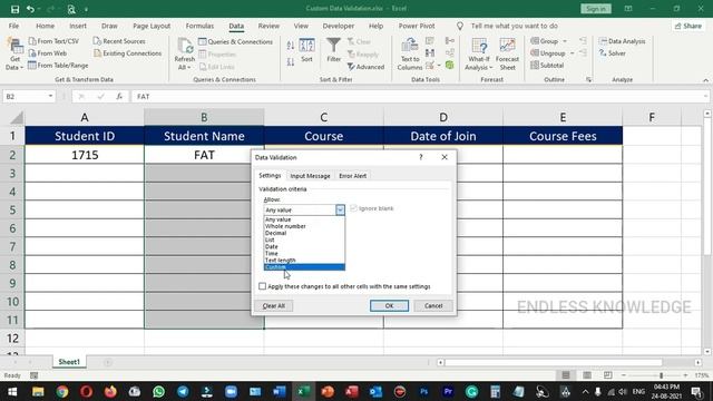 Custom Data Validation in Excel in Tamil смотреть онлайн