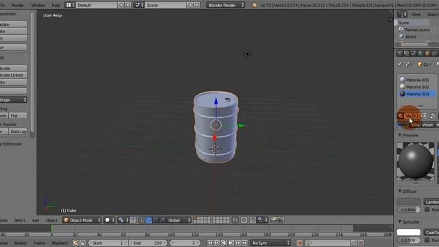 Моделирование металлической бочки в Blender смотреть онлайн