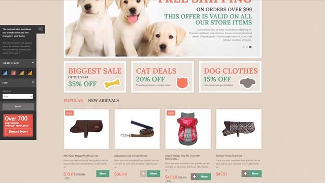 Pets Store PrestaShop Theme by WT Website Template - 53715 смотреть онлайн