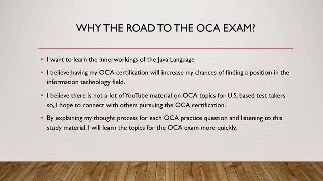 Episode 1 -Rode to the OCA exam (Oracle Certifed Associate) Java Programming Software Developer job смотреть онлайн