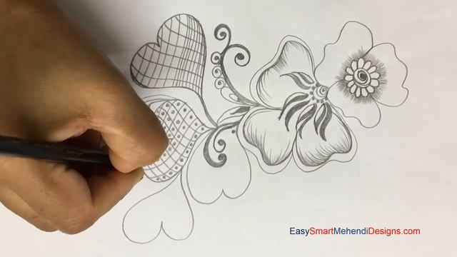 New Peacock Flower Tattoo design | Pencil Mehndi Drawing and Shading смотреть онлайн