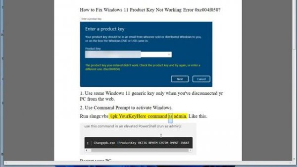 Fix Windows 11 Product Key Not Working Error 0xc004f050