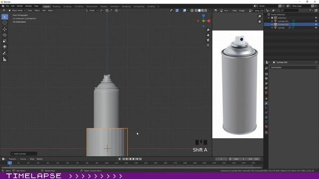Timelapse - Blender 2.8: Realistic Spray Can & Download File смотреть онлайн