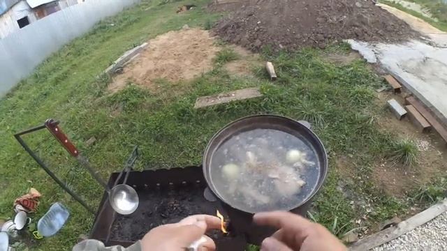 Шурпа в казане из баранины и говядины | Вкусный рецепт на костре! смотреть онлайн