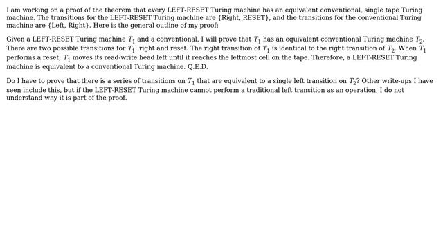 Every LEFT-RESET Turing machine has an equivalent conventional Turing machine смотреть онлайн