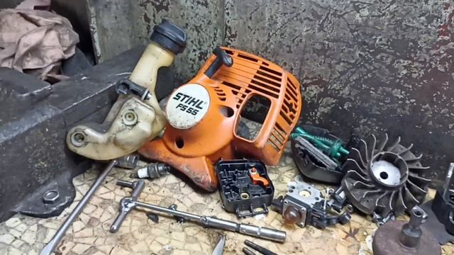 Бензокоса STIHL FS 55 дефектовка . смотреть онлайн