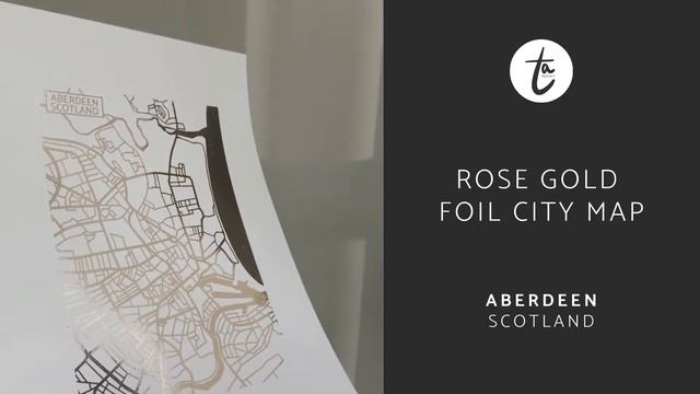 City Map Art | Aberdeen Scotland | Rose Gold Foil Print смотреть онлайн