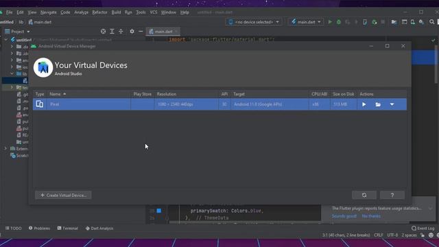 Flutter ,Create emulator device in Android Studio | إنشاء جهاز محاكي في اندرويد استدويو смотреть онлайн