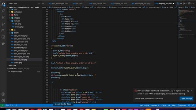 Institute Management Software using PHP MySQLi Part 13 | Enquiry List & Delete Module смотреть онлайн