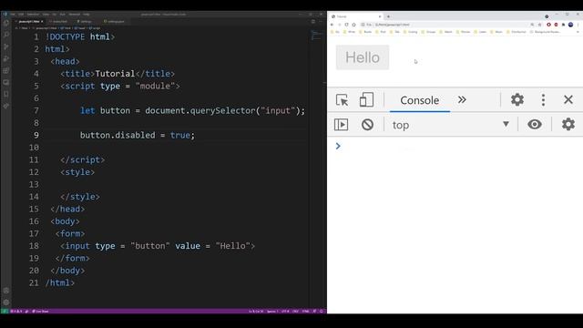 How to disable a button in JavaScript смотреть онлайн