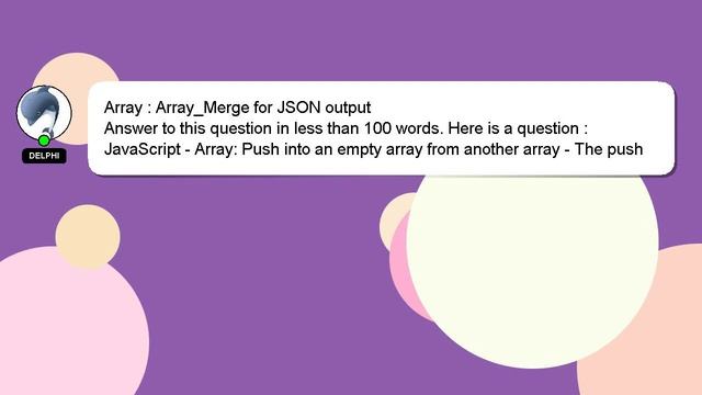 Array : Array_Merge for JSON output смотреть онлайн