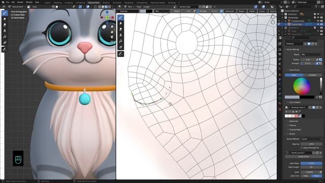 Cómo aplicar Textura en un personaje 3D en Blender 3.6 - parte II "Hand Painted" Texture paint. смотреть онлайн