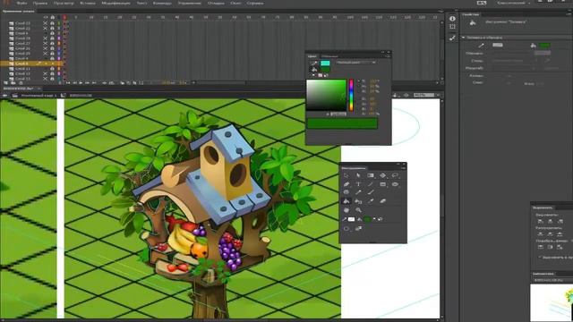 Toucan and Birdhouse drawing and inking timelapse for Oasis: the last hope game смотреть онлайн