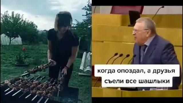 Когда друзья съели все шашлыки. Короткий прикол с Жириновским. смотреть онлайн