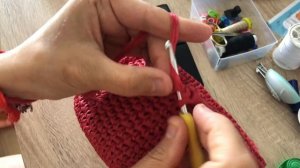 Панама крючком из рафии с бантом #рафия #панамакрючком