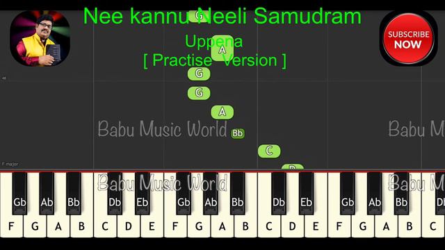 how to play Nee Kannu Neeli Samudram Uppena for Practise song BMW babumusicworld MUSIC NOTES PIANO смотреть онлайн