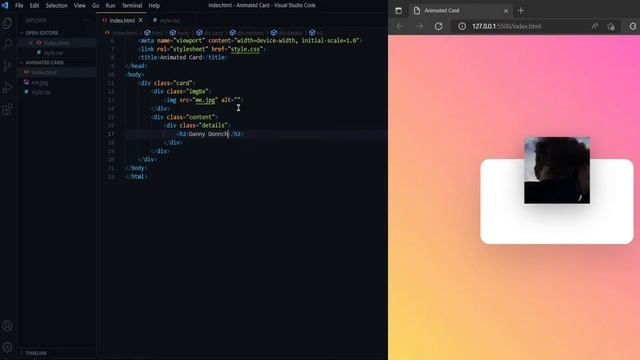 Animated Profile Card using Html & CSS смотреть онлайн