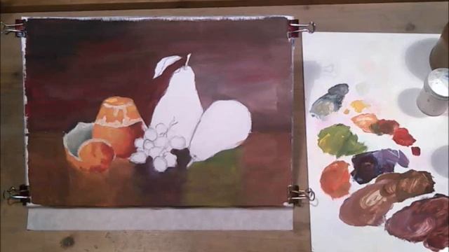 Натюрморт с фруктами. Гуашь смотреть онлайн