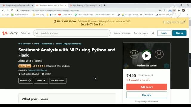 Udemy Free Certificate Courses NLP Web Scraping Python Projects Google Analytics Online Classes смотреть онлайн