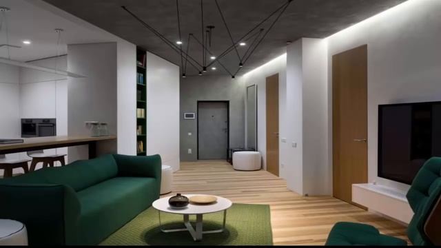 Минималистская Квартира с Оттенками Зеленого Леса смотреть онлайн