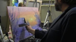 Игорь Сахаров, зимний пейзаж маслом