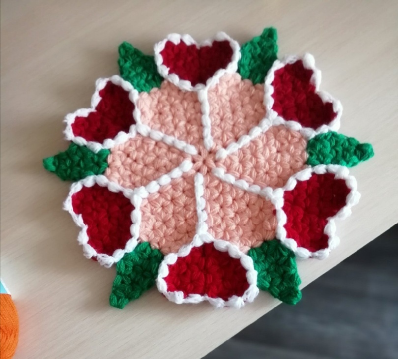 Салфетка _6 сердец_ крючком, МК. смотреть онлайн