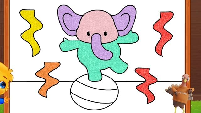 Drawing ? for kids/ Рисуем слон ? для детей смотреть онлайн