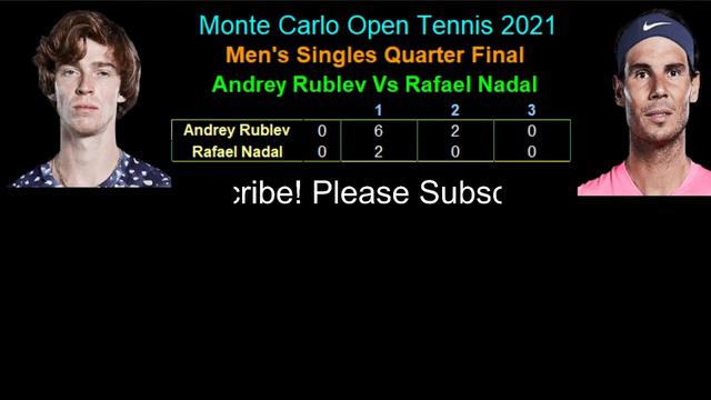 ATP Monte Carlo Open Tennis 2021 Live Score. Andrey Rublev VsRafael Nadal Quarter Final Match Score смотреть онлайн