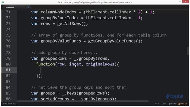 JavaScript Video Tutorial - Using groupBy() function in UnderscoreJS смотреть онлайн
