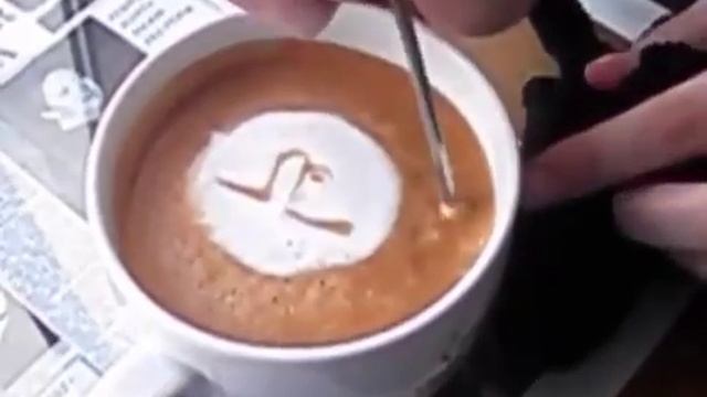 Рисование на кофейной пенке смотреть онлайн