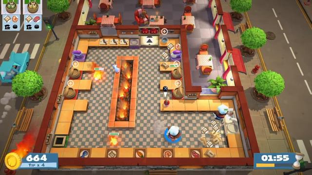 Overcooked 2 - Level Kevin 4 (single player) Score: 1440 смотреть онлайн