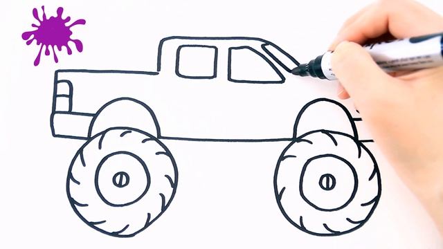 Как нарисовать МОНСТР ТРАК / Мультик раскраска для детей / Раскрась Ка смотреть онлайн