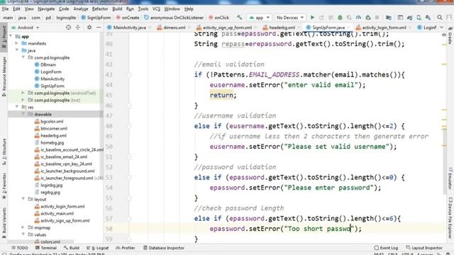 Material design login/SignUp form in android studio | login by email using SQLite database смотреть онлайн
