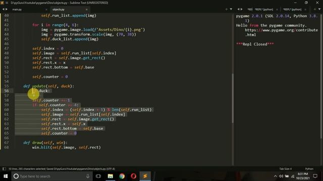 Adding Dino as Player | Google Chrome Dino Clone with python and pygame | PART 2 | #pyguru смотреть онлайн