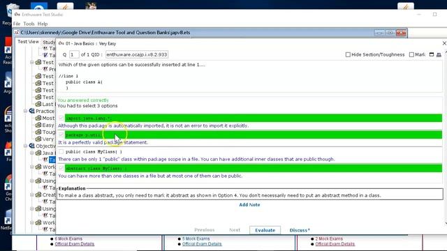 Java only one public class per file Tutorial. (enthuware.ocajp.i.v8.2.933) смотреть онлайн