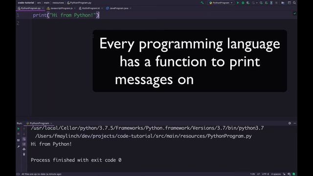 01. Intro to Python, JavaScript, Kotlin, Java - Programming Tutorial смотреть онлайн