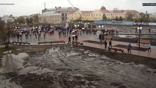 Возложение цветов у мемориала Клятва, 11 утра, 9 мая 2015 года в Троицке смотреть онлайн