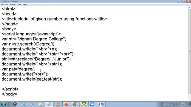 Regular Expression Example in Java script смотреть онлайн