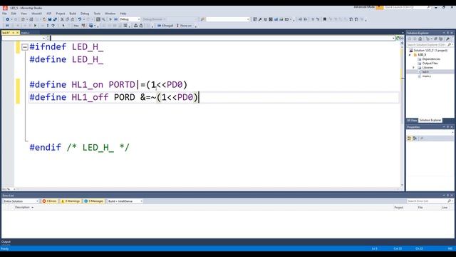 Урок №1. Мигаем светодиодами на микроконтроллере Atmega8 в среде программирования Atmel Studio . смотреть онлайн